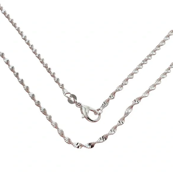 2mm Sterling Silver twisted Necklace - Picture 3 of 5